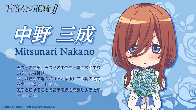 「五等分的花嫁」官推更名为「五等分の花婿∬」
