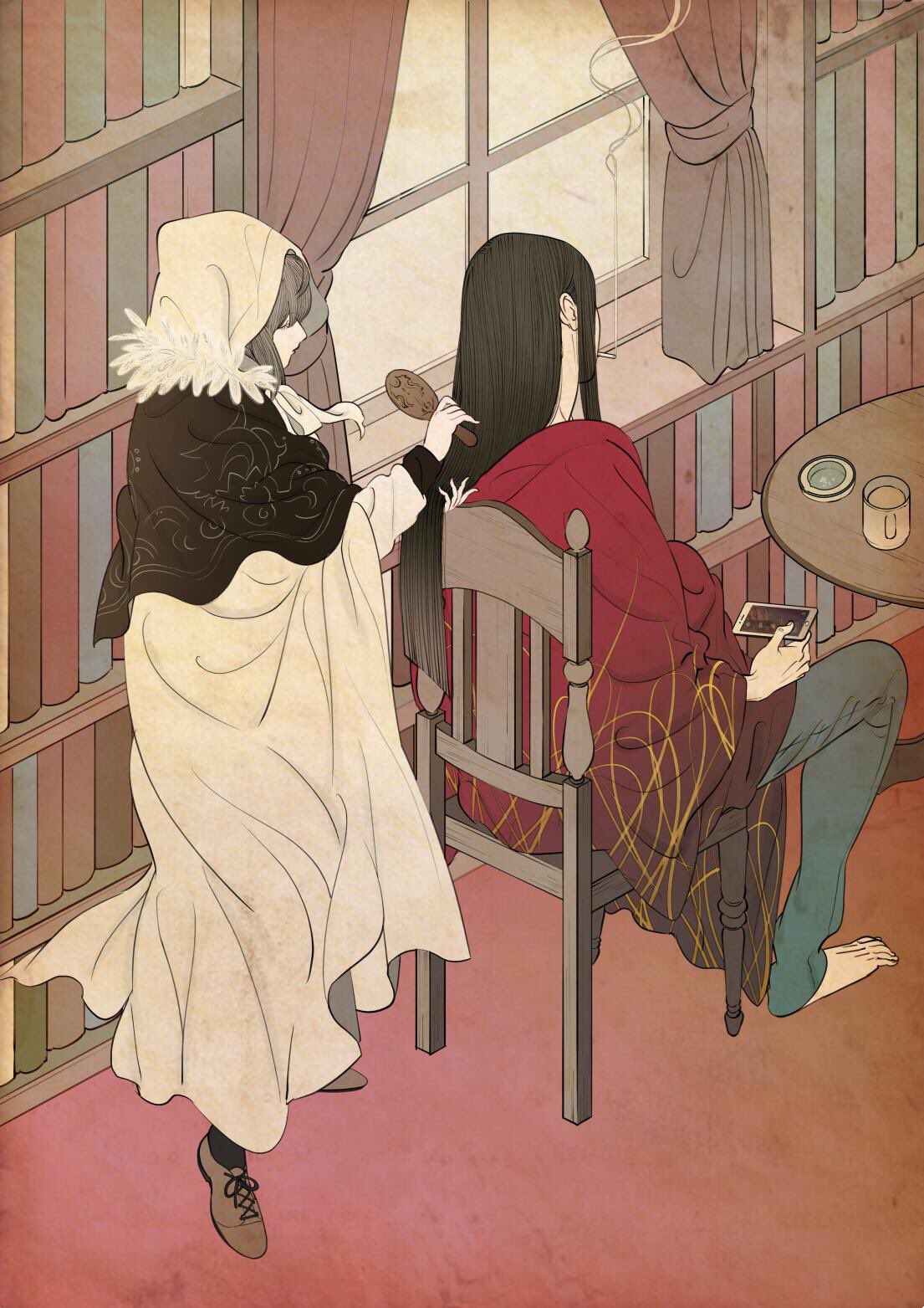 日本画师绘制浮世绘风迪士尼公主与众多帝之冰魂动漫角色