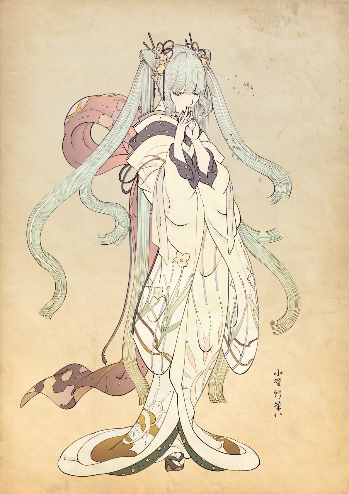 日本画师绘制浮世绘风迪士尼公主与众多帝之冰魂动漫角色