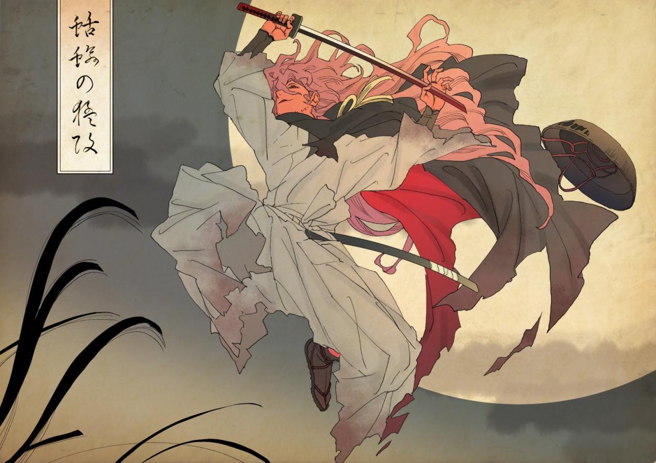 日本画师绘制浮世绘风迪士尼公主与众多帝之冰魂动漫角色