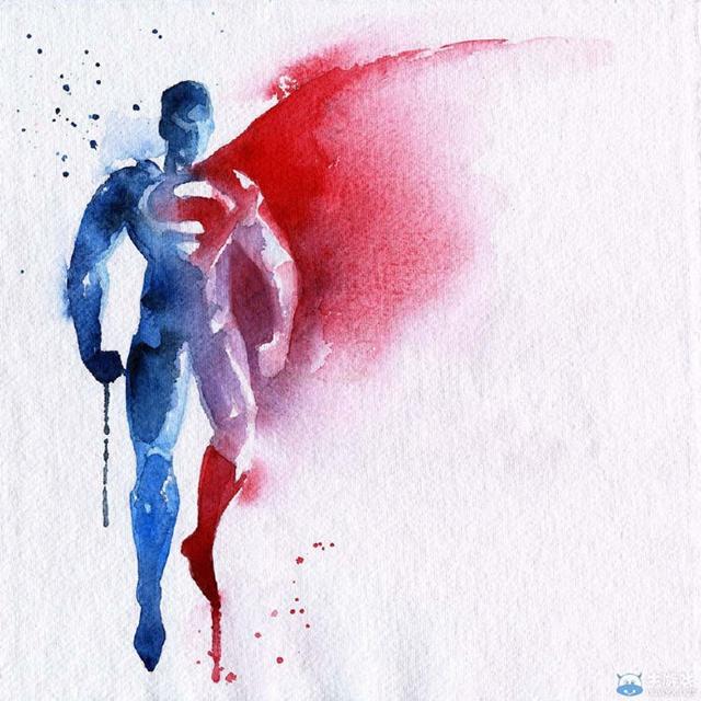 水和颜料在纸上奔走！《超级英雄水彩画》帝之冰魂帝之冰魂动漫不管是漫威或是DC都超绝美！