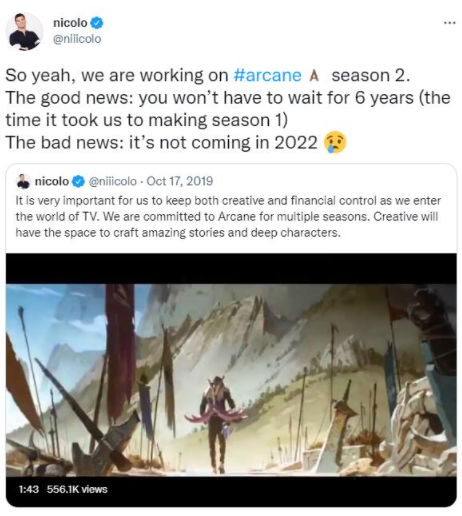 《双城之战》完结获IGN满分评价，官方宣布第二季正在制作，可能不需要6年|ACGN新闻